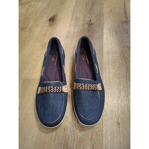 Grasshoppers Ortholite Winsor  Denim Blue Boat Shoes Canvas Slip-On Size 12M